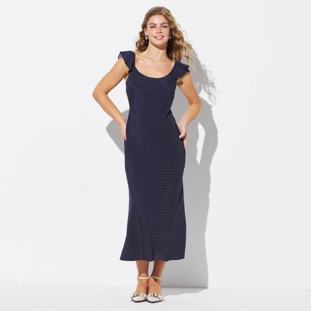 Women's Flutter Cap Sleeve Tie Back Maxi Slip Dress - Wild Fable Black Floral S